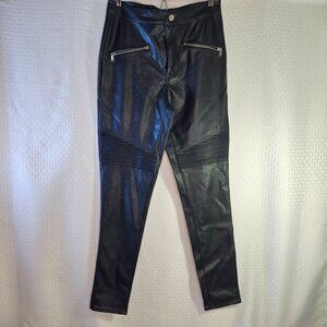 Divided Faux Leather Black High-Waisted Skinny Pants Size M
